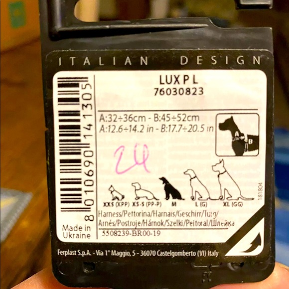 Harness with Sarai sky crystals leather Italian design size medium - Picture 6 of 6